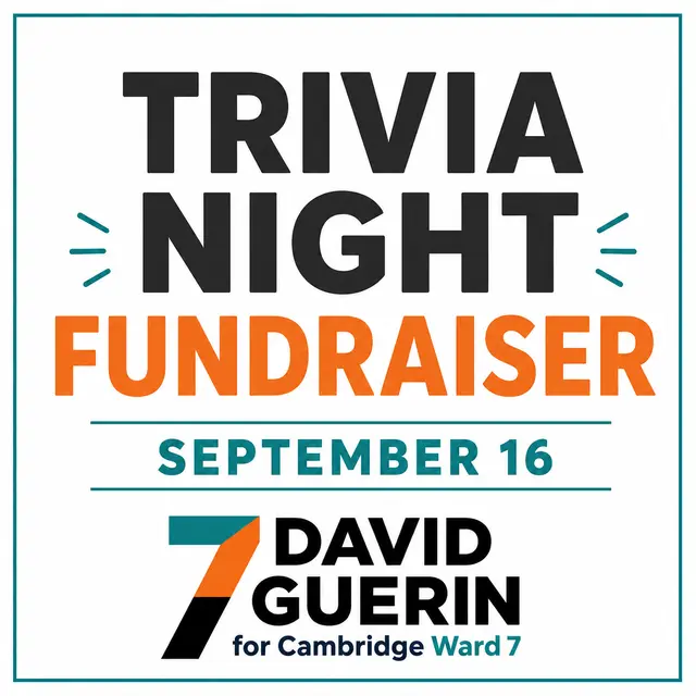 Trivia & Pizza Night Fundraiser for David Guerin, Candidate for Cambridge Ward 7