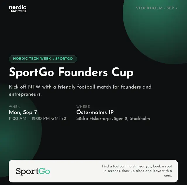 Founders Cup by SportGo: Kick off NTW with a fun football game for founders and entrepreneurs