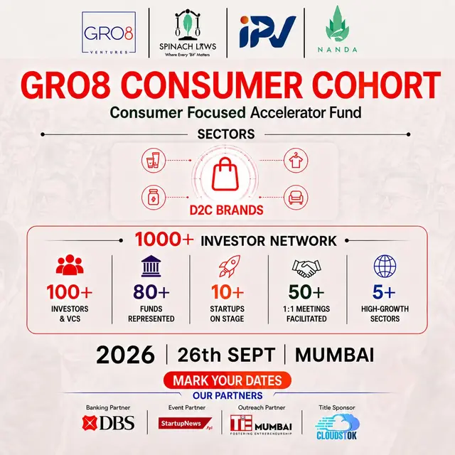 GRO8 Accelerator Fund | Consumer Cohort - Demo Day| 26th September,2026| Mumbai