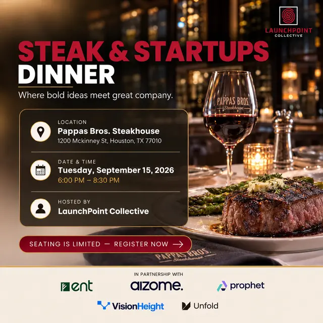 Steak & Startups Dinner Hosted By David Sledge and John Barrow