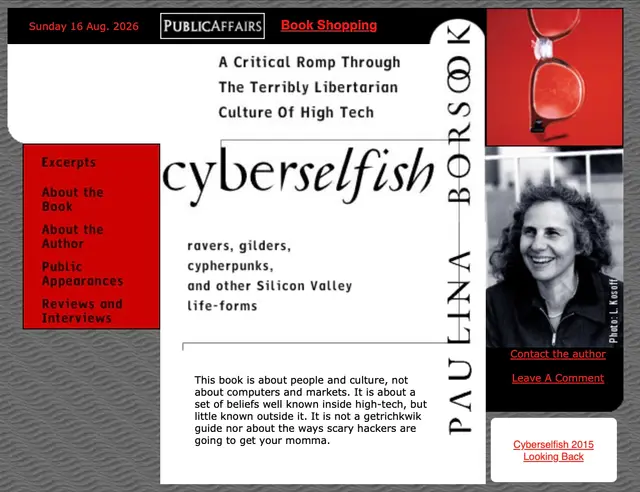 An evening with Paulina Borsook about her classic book, Cyberselfish