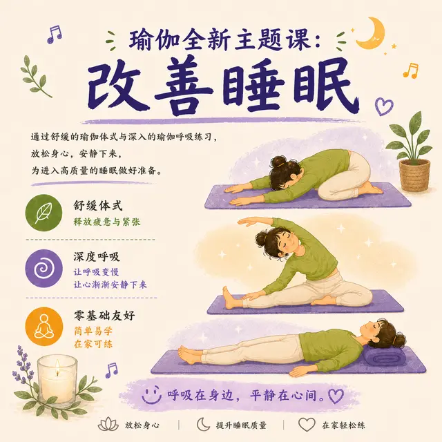 9月6日周日💜瑜伽预约💜 今夜好眠🌛睡眠修复瑜伽🧘