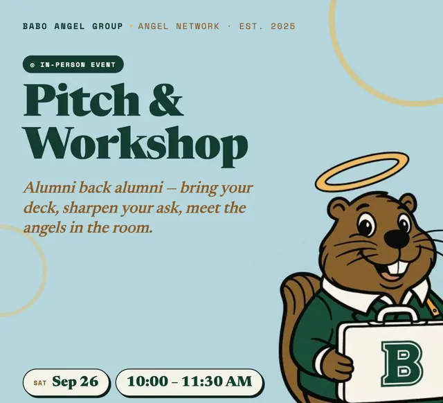 Babo Angel Group: In-Person Pitch & Workshop