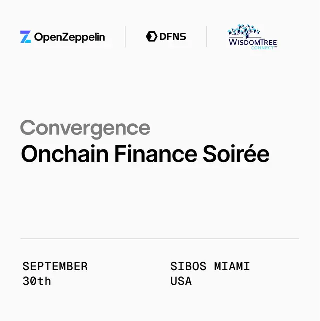 Convergence: Onchain Finance Soirée at Sibos Miami | OpenZeppelin x WisdomTree x DFNS