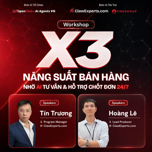 Workshop: TĂNG x3 NĂNG SUẤT BÁN HÀNG NHỜ AI TƯ VẤN & HỖ TRỢ CHỐT ĐƠN 24/7
