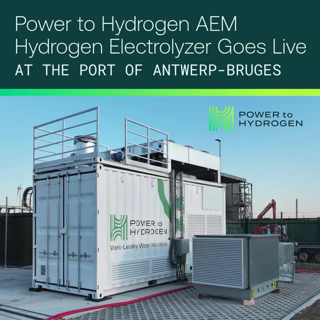 Power to Hydrogen AEM Hydrogen Electrolyzer Goes Live at the Port of Antwerp-Bruges