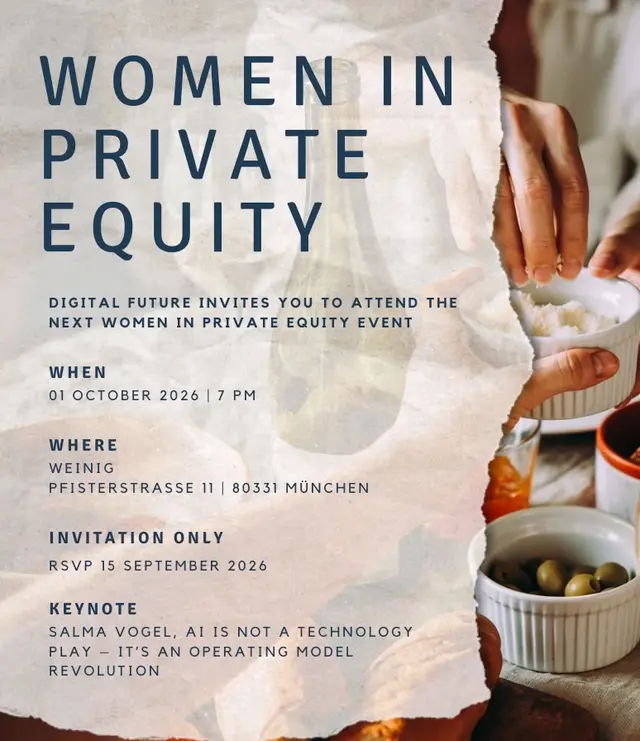 Digital Future's Women in Private Equity Dinner: Keynote by Salma Vogel "AI is not a technology play – it’s an operating model revolution"