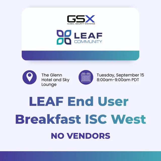 LEAF Community End User Committee Breakfast GSX