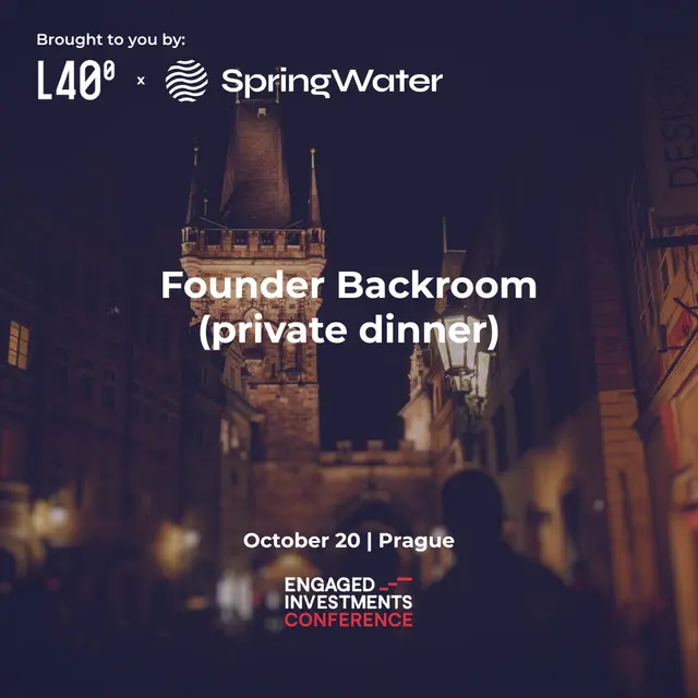 Founder Backroom (private dinner) - Prague edition 2026
