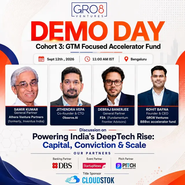 GRO8 Accelerator Fund | Cohort 3 - Demo Day |12th September,2026| Bengaluru