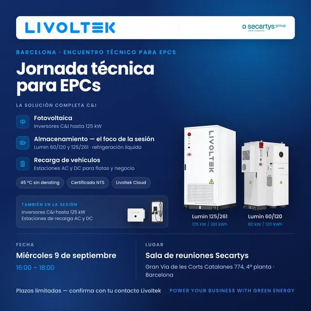 Jornada técnica para EPCs: Almacenamiento C&I Livoltek