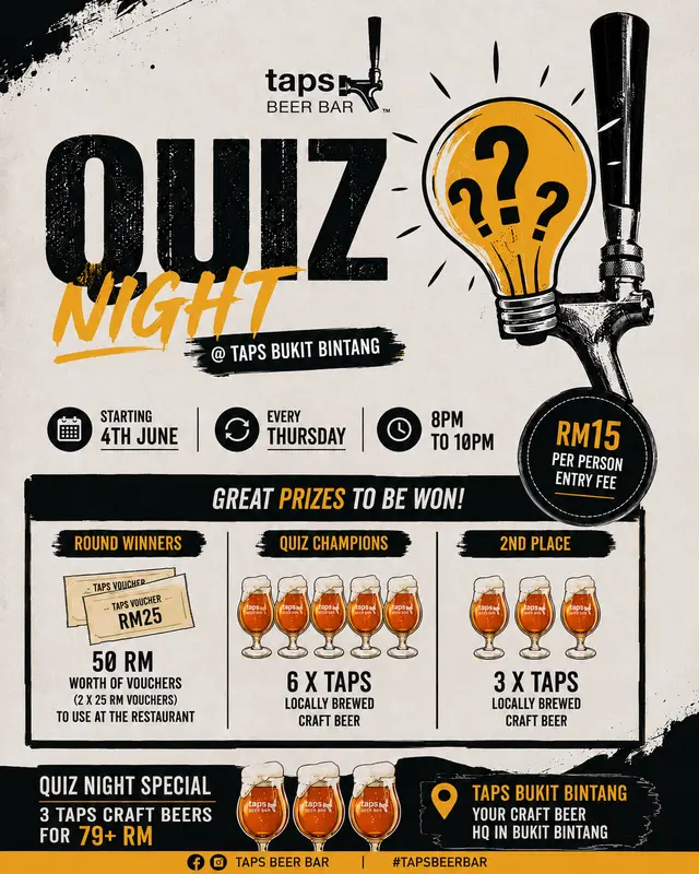 Thursday Pub Quiz at Taps Beer Bar 🍺🧠