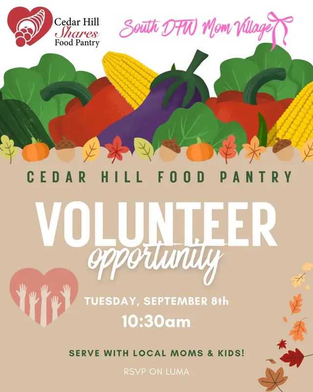 September 8th: Cedar Hill Food Pantry - Volunteer Opportunity