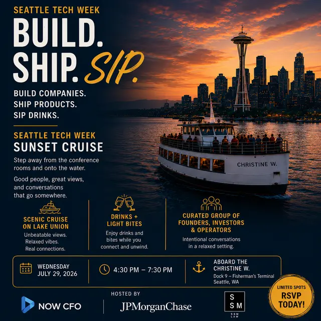 Build. Ship. Sip. — Sunset Cruise | SSM + JP Morgan + NOW CFO