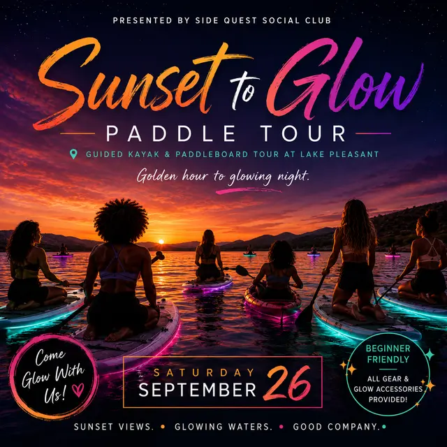 New Side Quest Unlocked: 🛶Guided Sunset To Glow Paddle