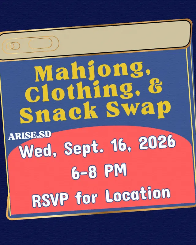 ARISE.SD - Mahjong Night Market w/ Clothing and Snack Swap