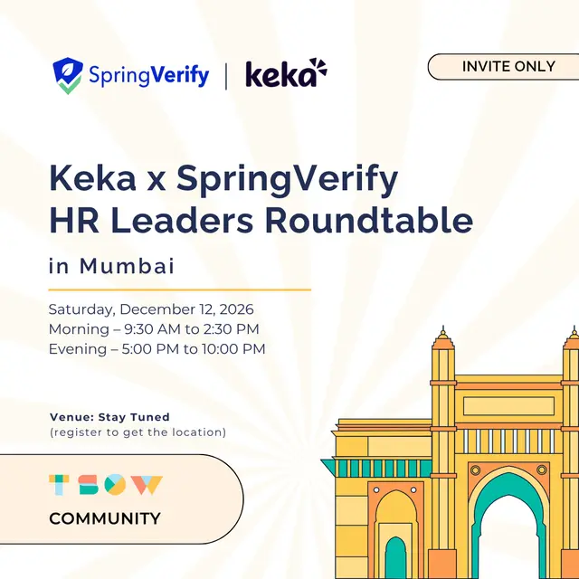 Keka x SpringVerify HR Leaders Roundtable in Mumbai