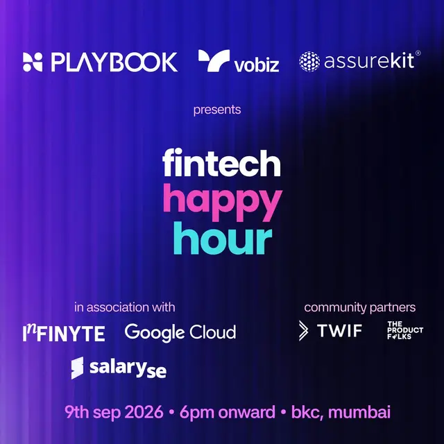Fintech Happy Hour presented by Playbook, Vobiz and Assurekit | Mumbai • 9th Sep 2026