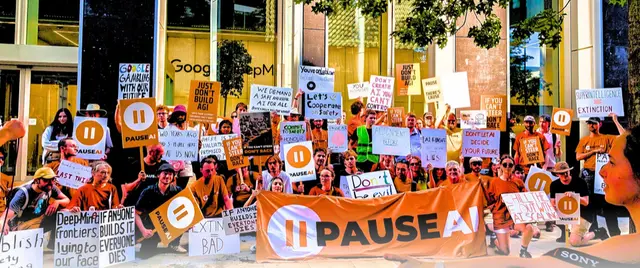 PauseAI Netherlands gathering before the protest