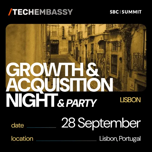 Growth & Acquisition Night @SBC Summit - SBC Week Kick-Off: Industry Talks × Curated Networking × Party