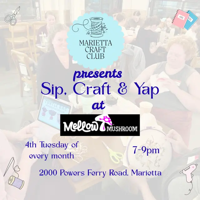 Marietta Craft Club : Sip, Craft & Yap : September