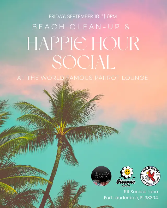 Beach Cleanup + Happie Hour