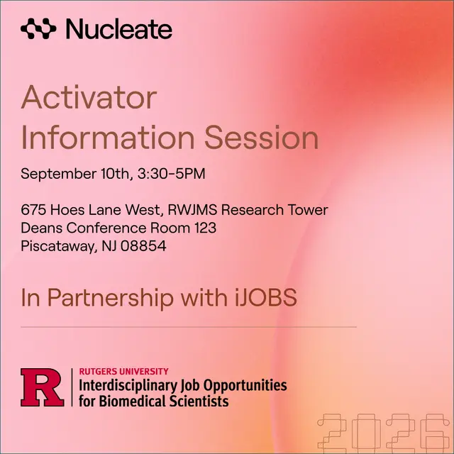 From Lab to Launch: A conversation with Nucleate New York (Rutgers Activator Info Session)