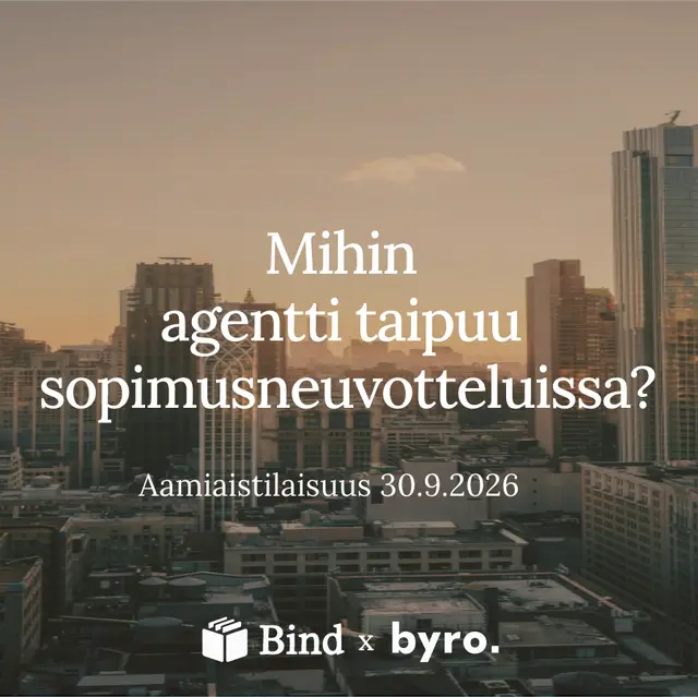 Aamiaistilaisuus in-house-juristeille: AI-agentti sopimusneuvotteluissa (30.9.)