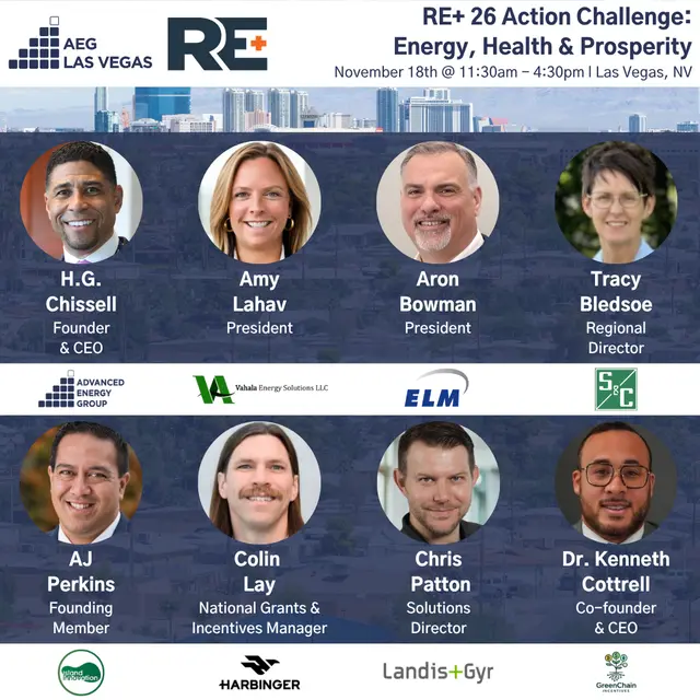 AEG RE+ 26 Action Challenge: Energy, Health & Prosperity