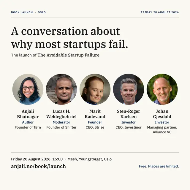 The Avoidable Startup Failure: book launch and Conversation